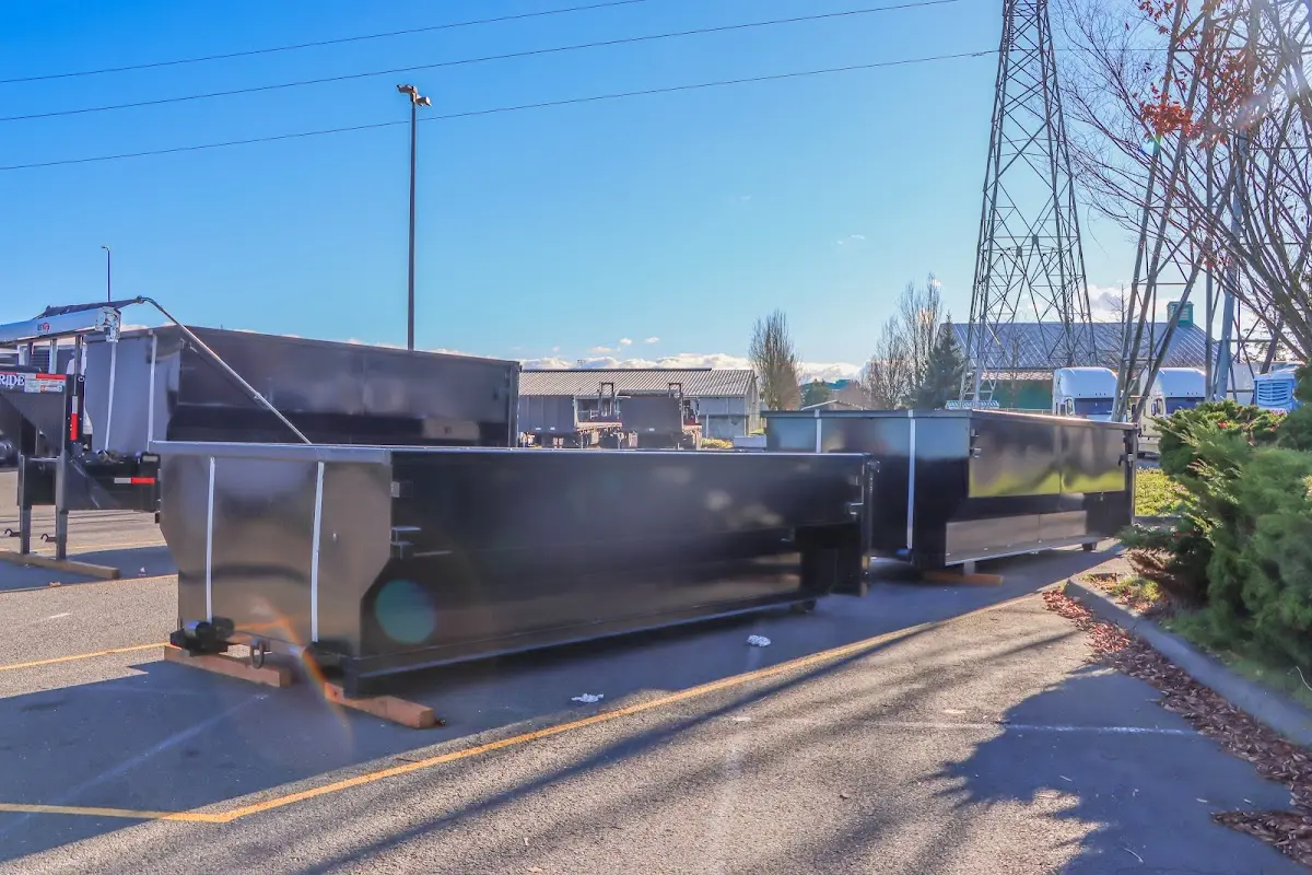 Roll-off dumpster ready for waste disposal at job site for 15 Yard Dumpster Rental in LaSalle
